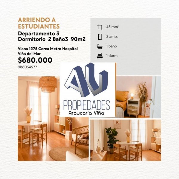 Departamento en Arriendo en  Viña del Mar, Valparaiso