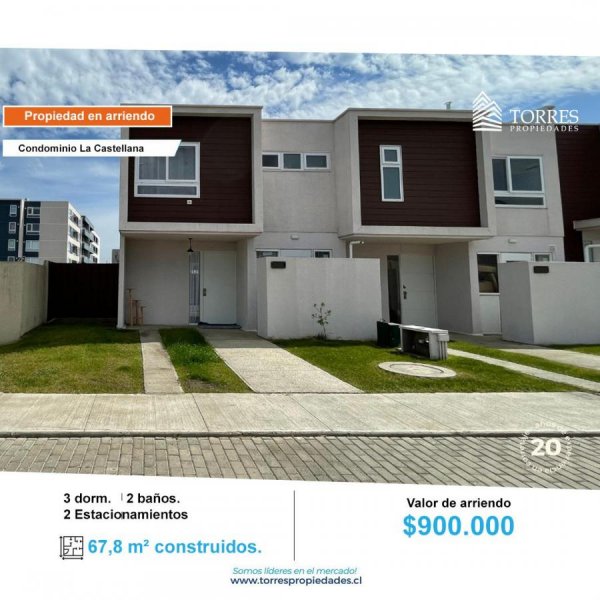 Arriendo casa amoblada en condominio en Los Ángeles 3D 2B. 