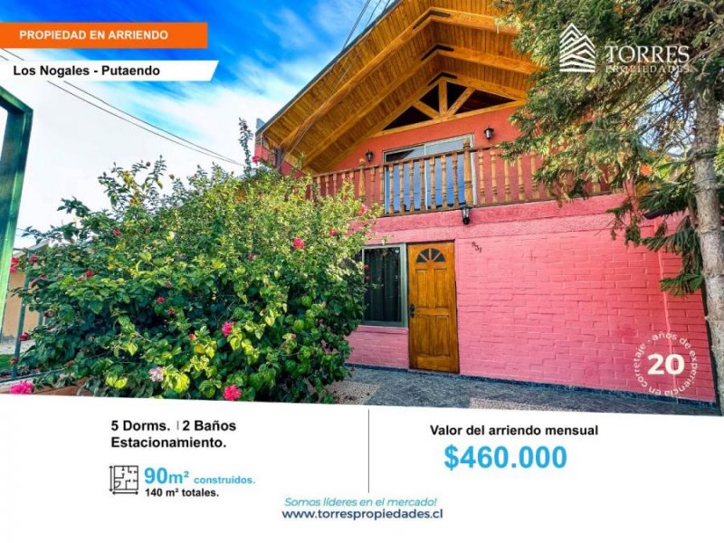 Arriendo casa en Putaendo 5D 2B.