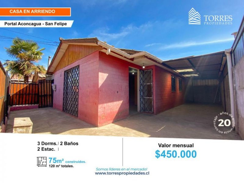 Casa en Arriendo en  San Felipe, San Felipe de Aconcagua