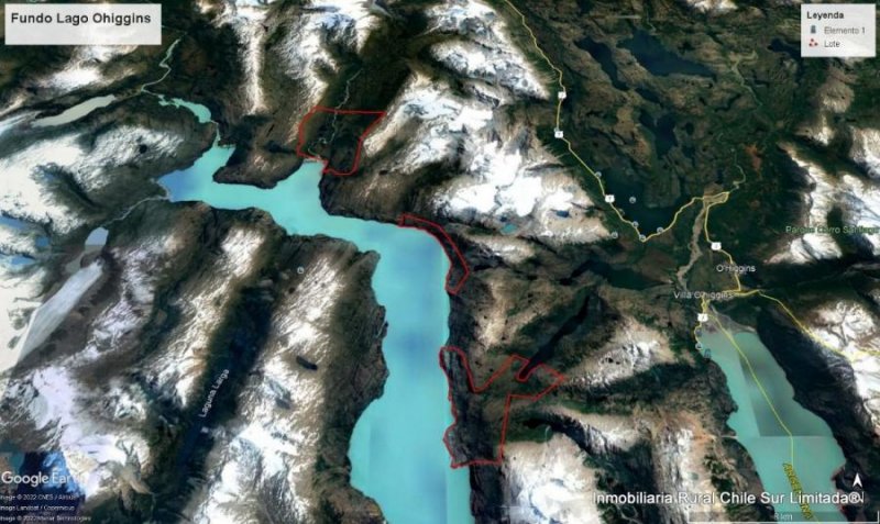 En venta gran Campo de 3732 hectáreas, 9221 Acres, en el lago Ohiggins en el sur de Chile