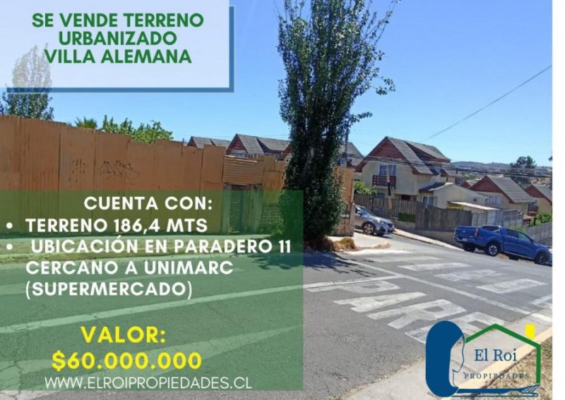 Terreno en Venta en paradero 11 Villa Alemana, Valparaiso