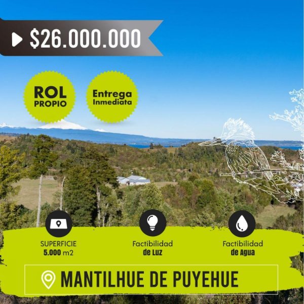 Parcela en Venta en mantilhue alto Río Bueno, Valdivia